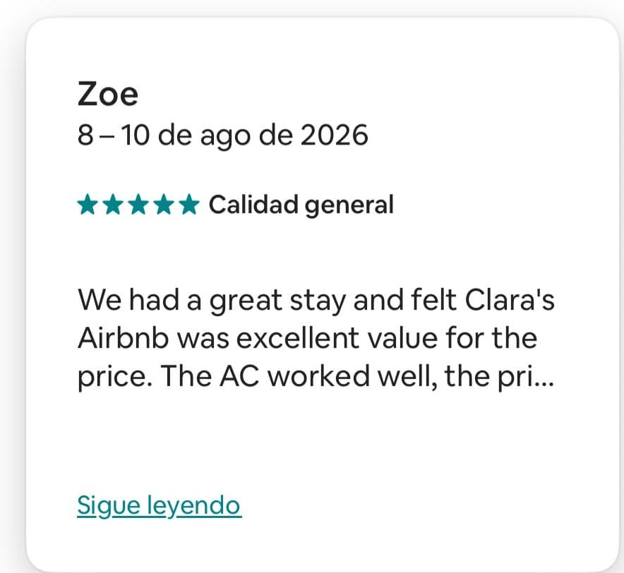 Reseña real de Zoe, 5 estrellas